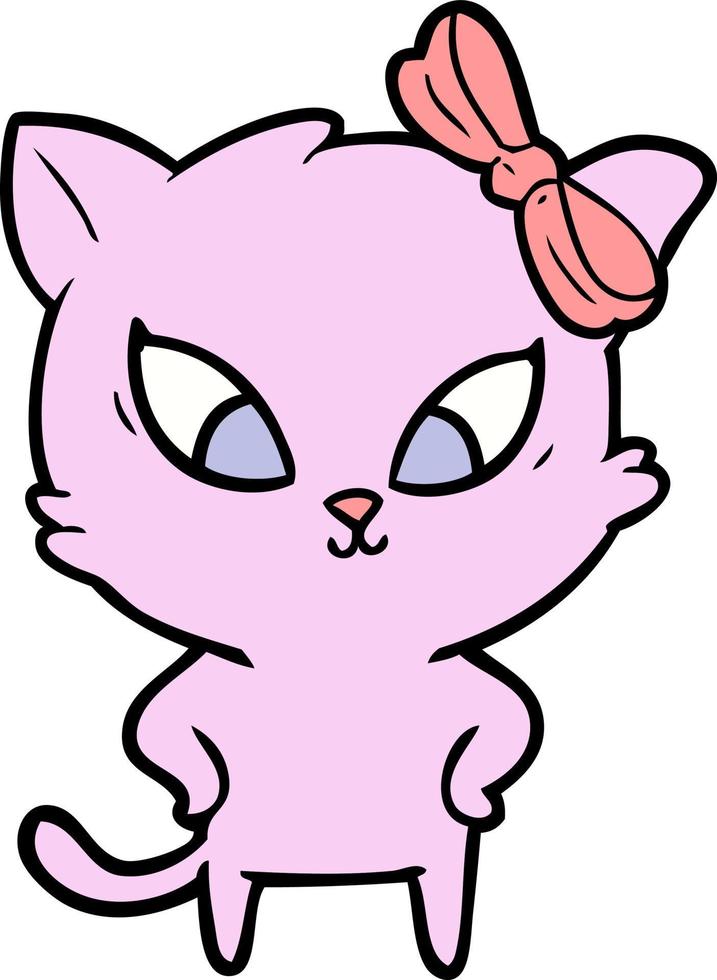 cartoon doodle character cat vector