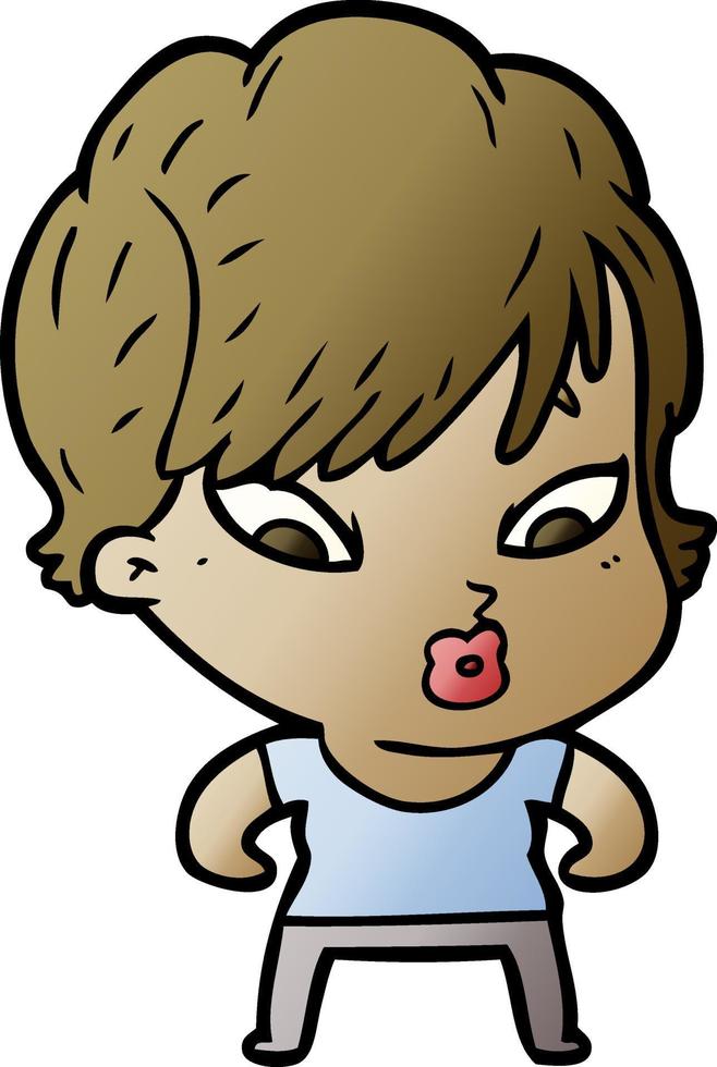 Vector girl in cartoon style
