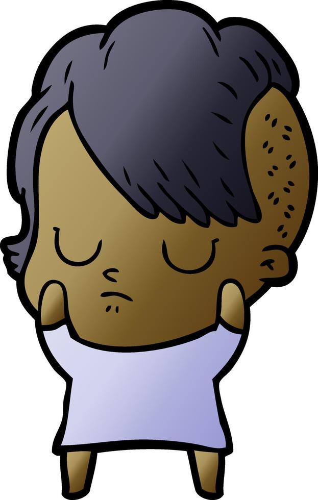 Vector girl in cartoon style