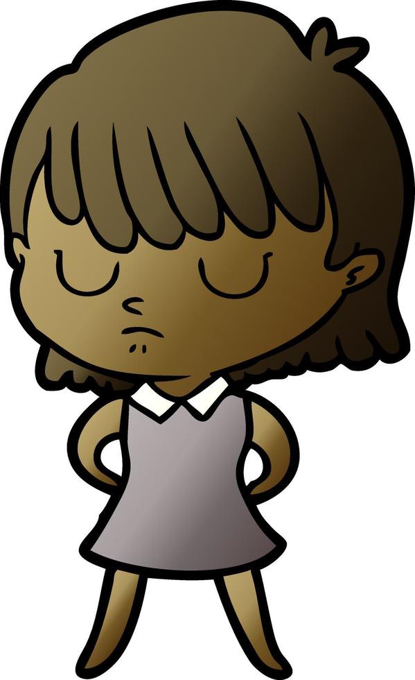 Vector girl in cartoon style
