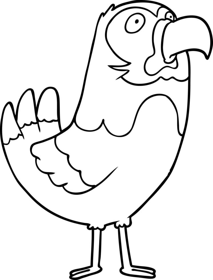 cartoon line drawing parrot vector