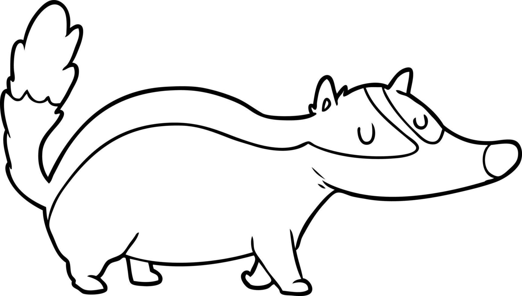 cartoon line drawing badger vector