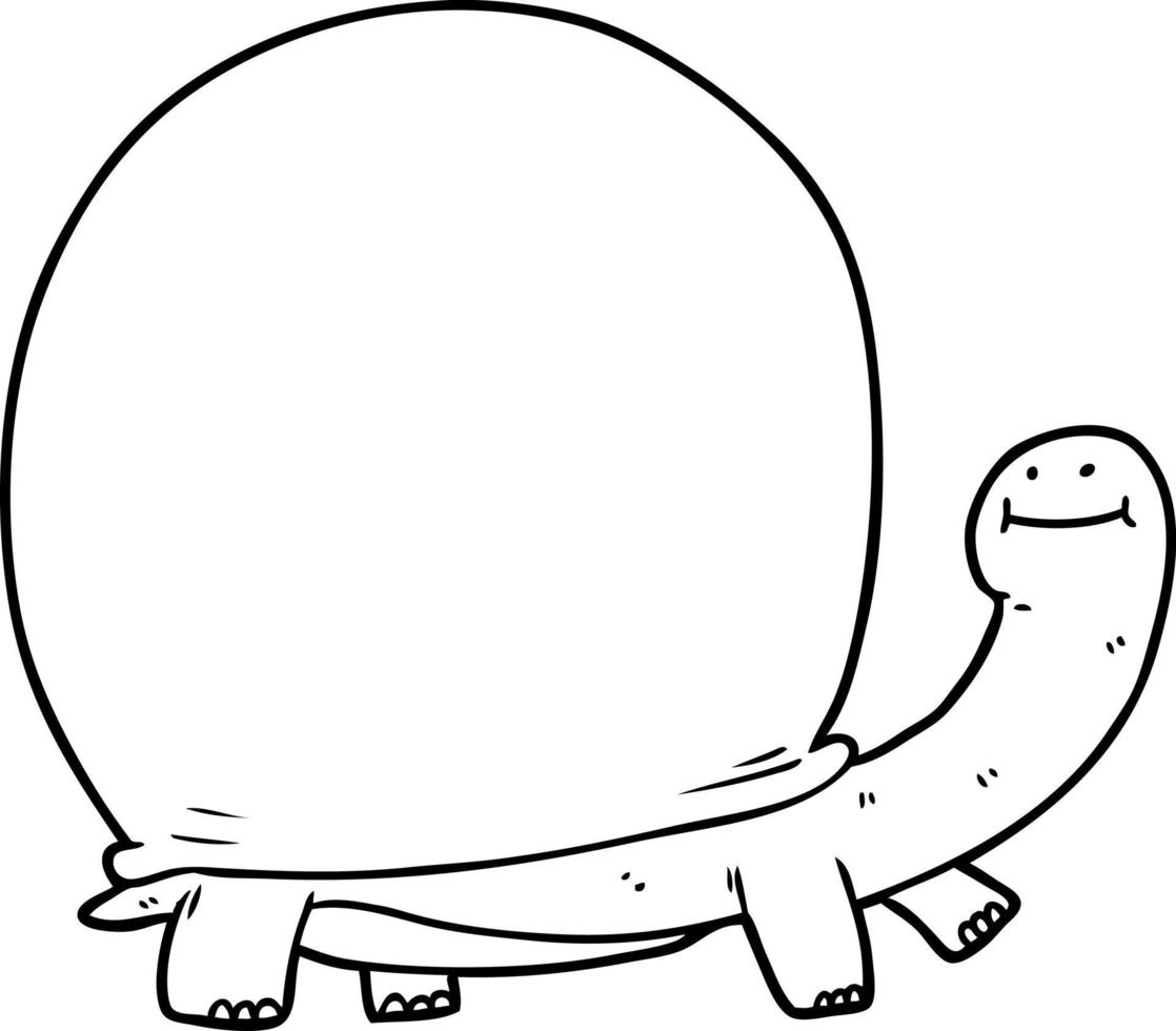 cartoon line drawing tortoise vector