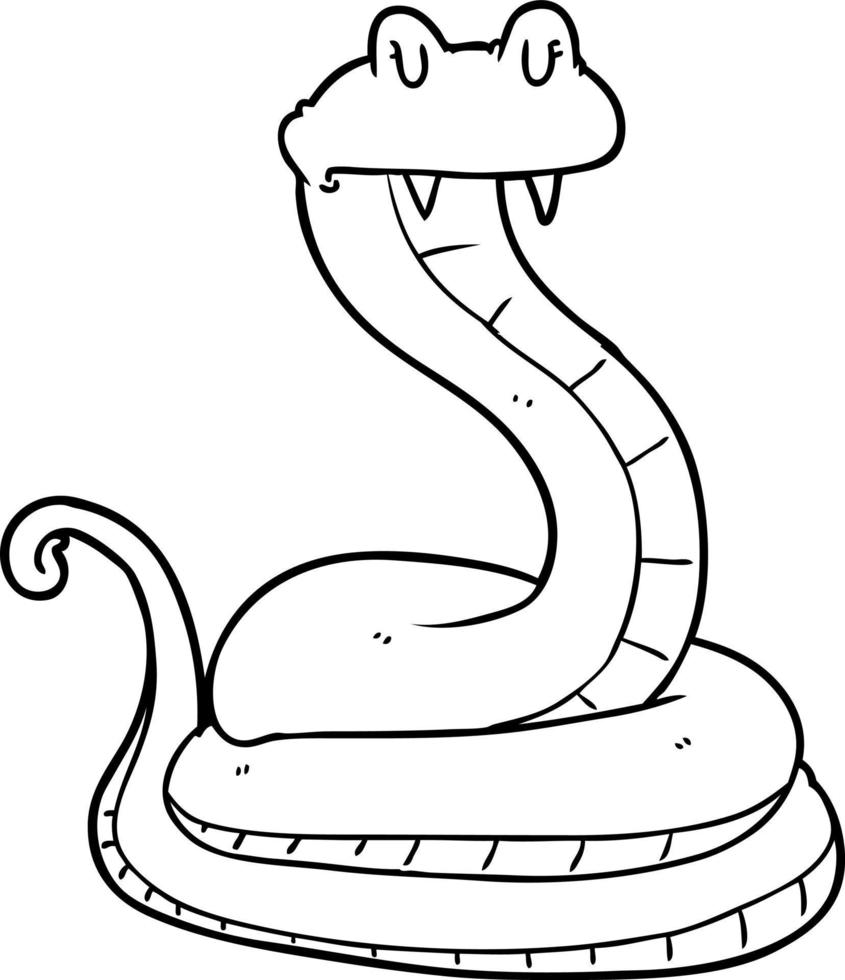 serpiente de dibujo lineal de dibujos animados vector