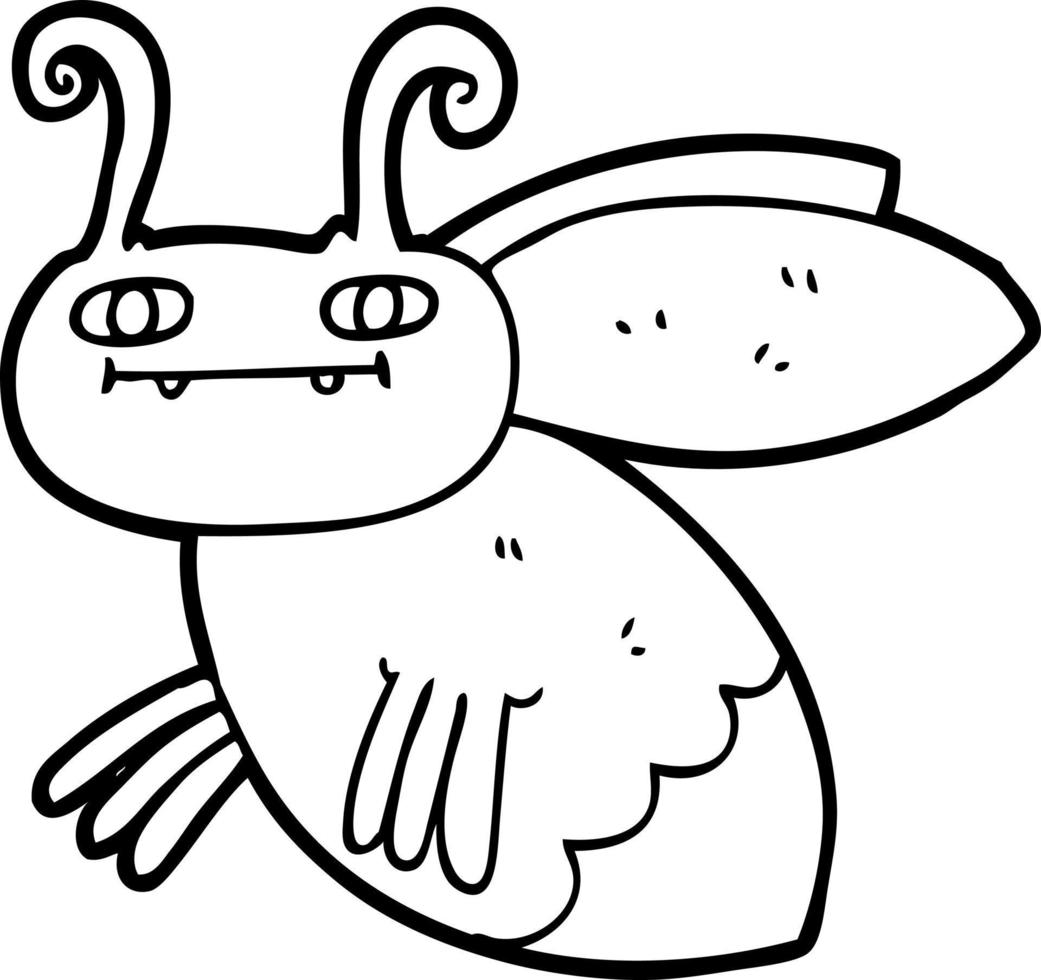 cartoon line drawing bug vector