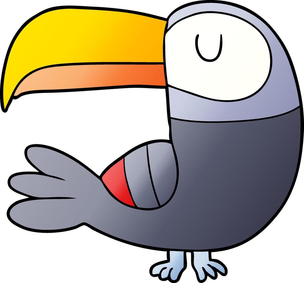cartoon doodle character toucan vector