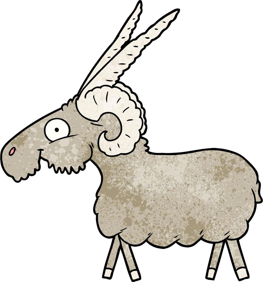 cartoon doodle character goat vector