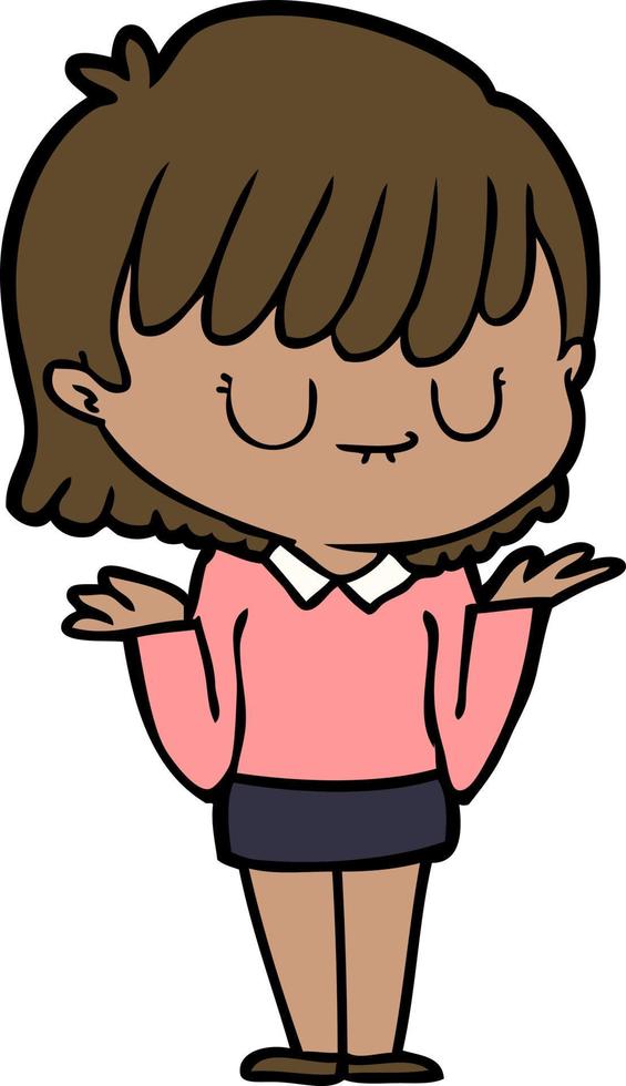 cartoon doodle character woman vector