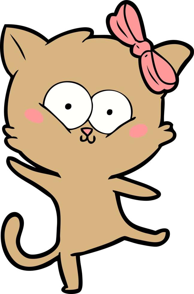 cartoon doodle character cat vector