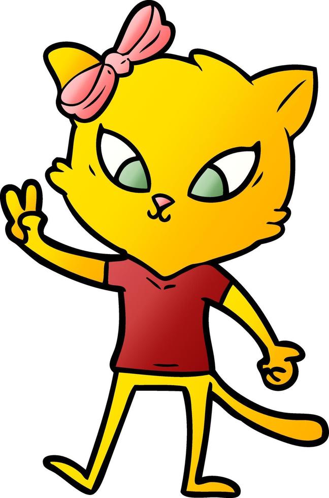 cartoon doodle character cat vector