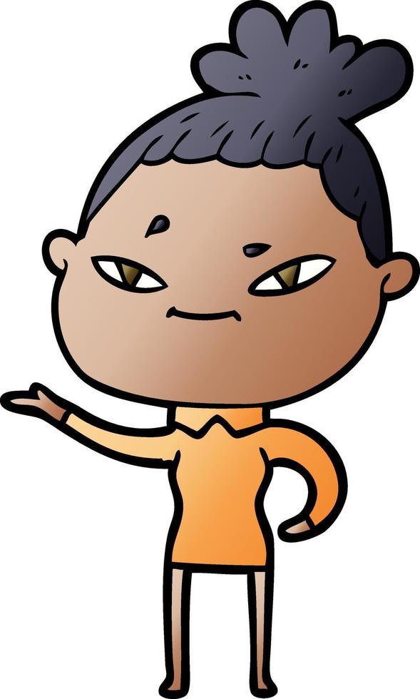 cartoon doodle character woman vector