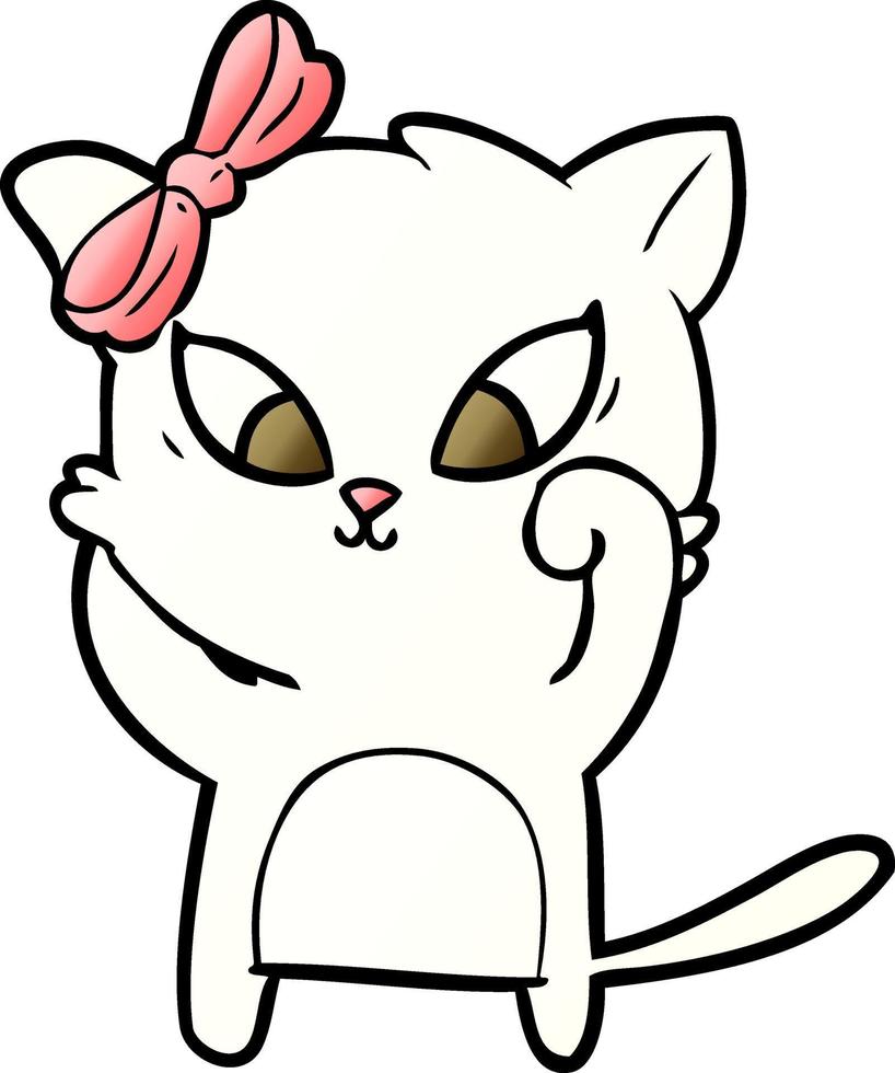 cartoon doodle character cat vector