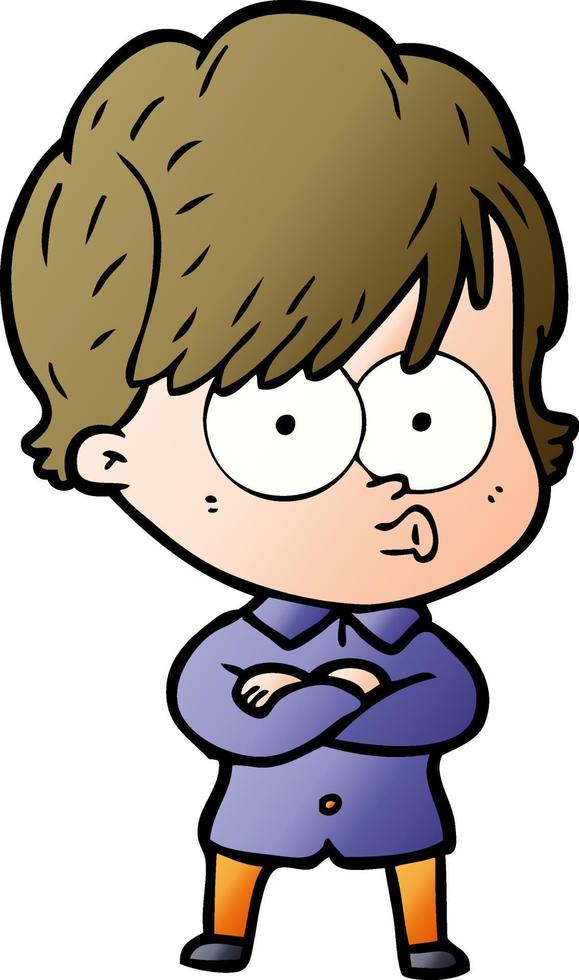 cartoon doodle character woman vector