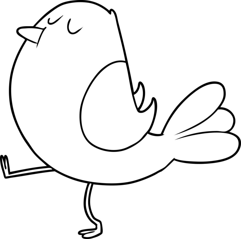 cartoon line drawing bird vector