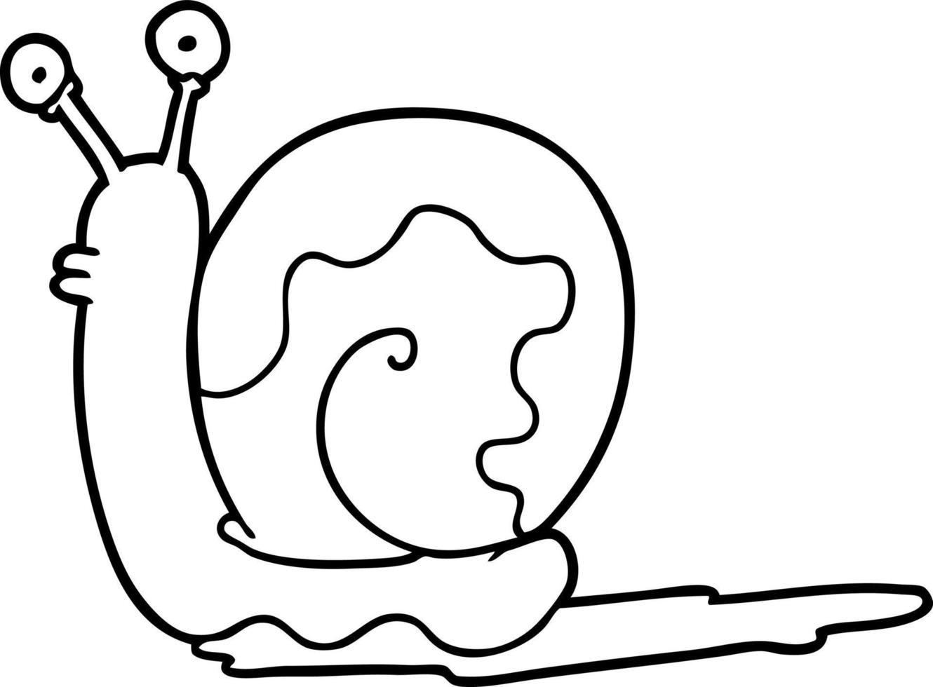 cartoon line drawing snail vector