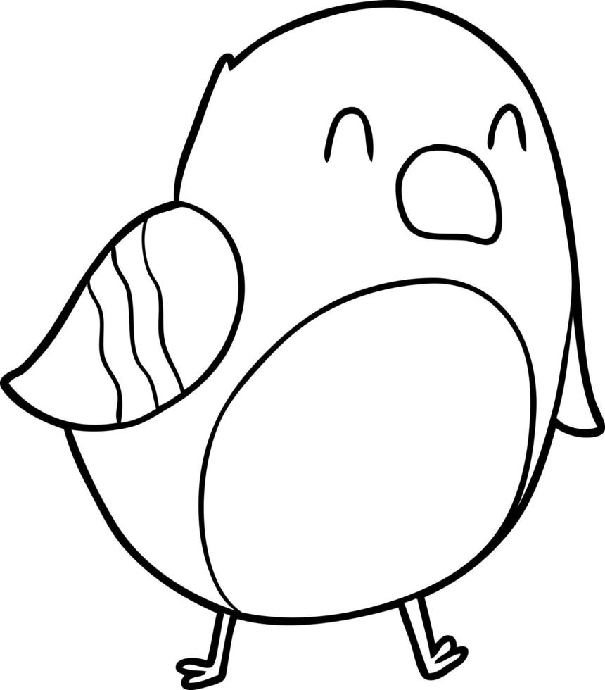 cartoon line drawing bird vector