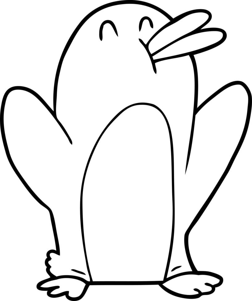cartoon line drawing penguin vector