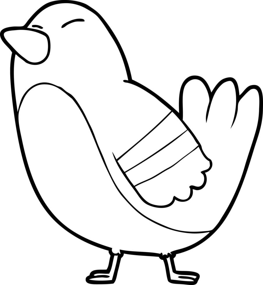cartoon line drawing bird vector