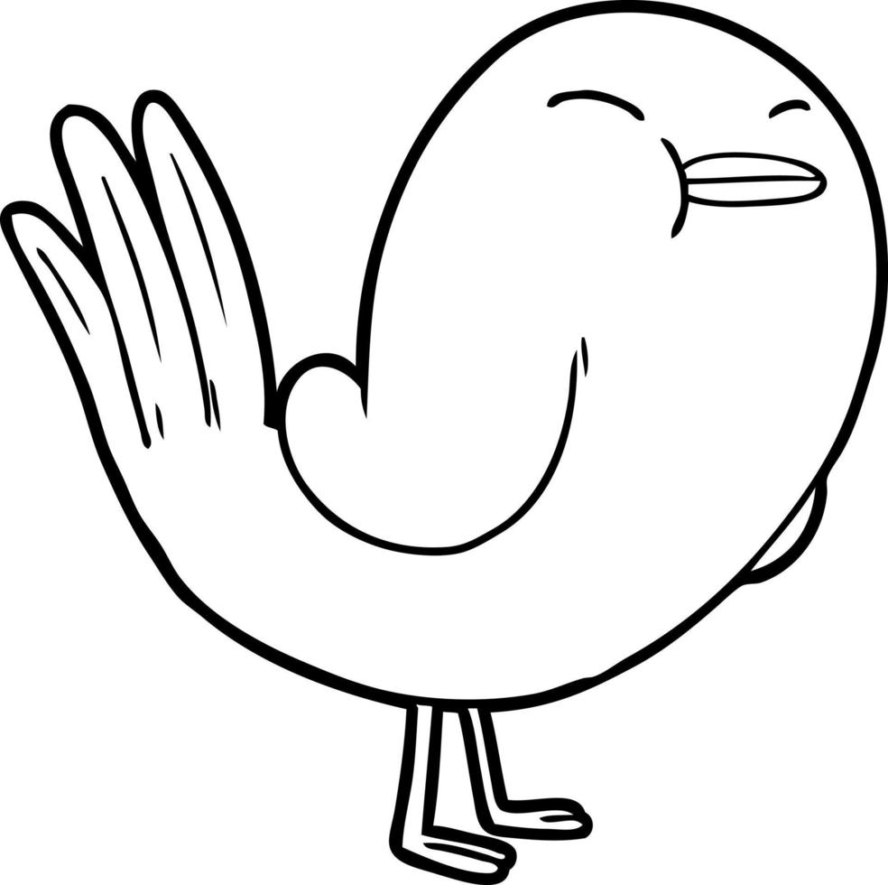 cartoon line drawing bird vector