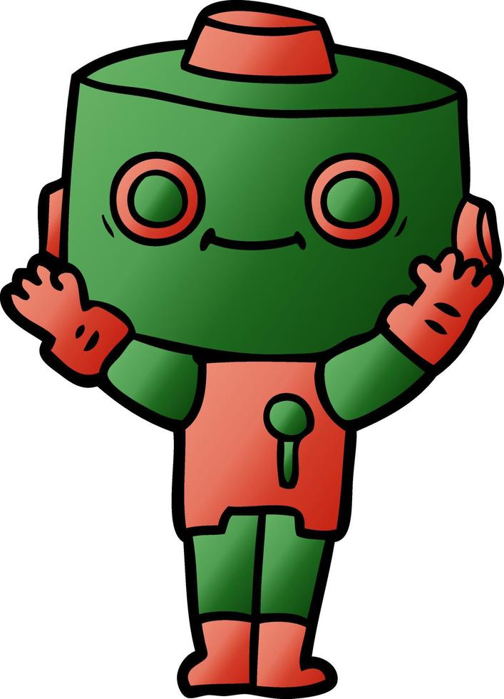 happy cartoon robot vector