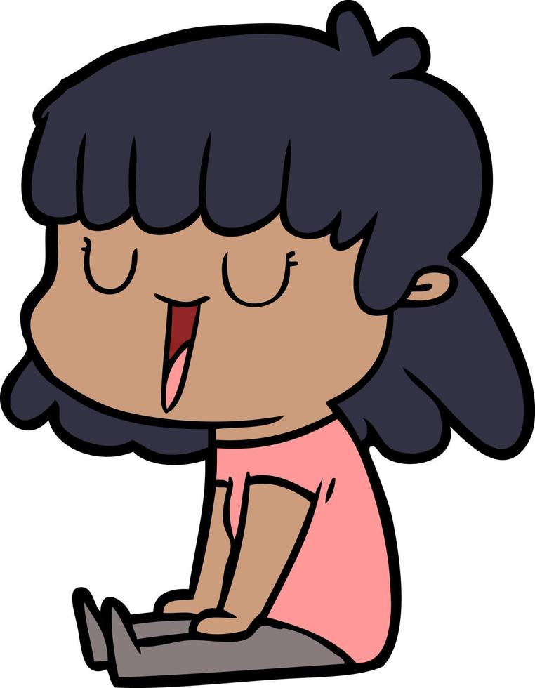 cartoon doodle character woman vector