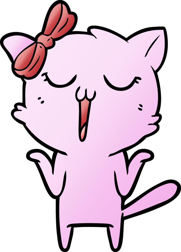 cartoon doodle character cat vector