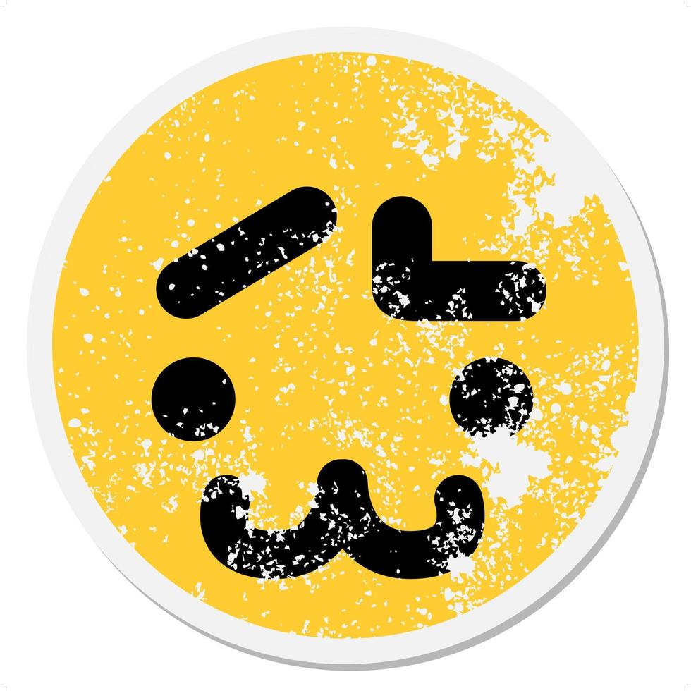 pet face with raised eyebrow circular sticker vector