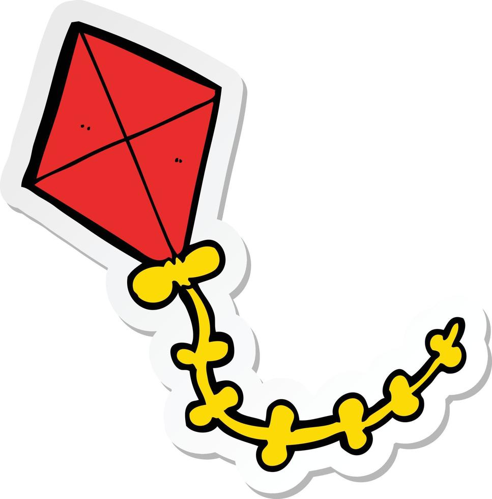 sticker of a cartoon kite vector