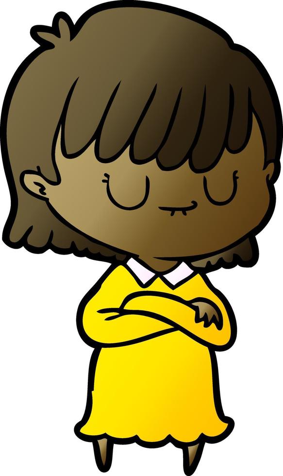 Vector girl in cartoon style