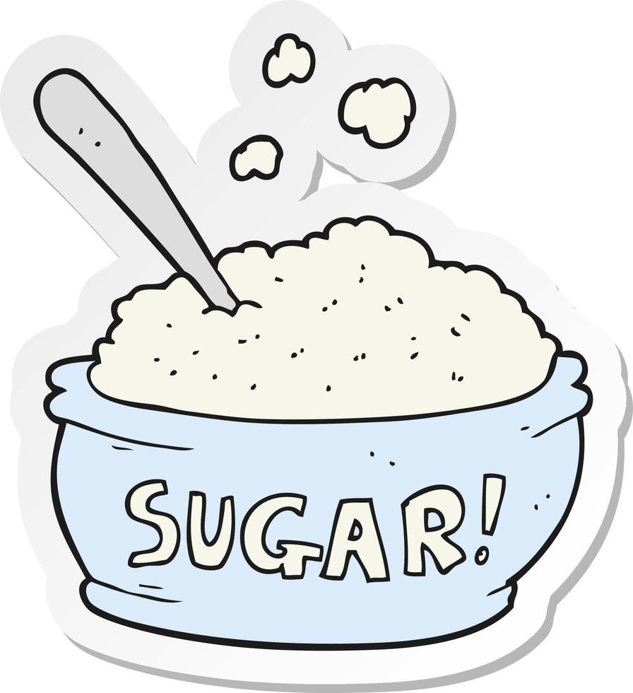 sticker of a cartoon sugar bowl vector