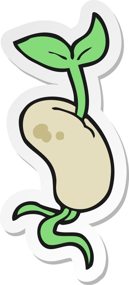 sticker of a cartoon sprouting seed vector