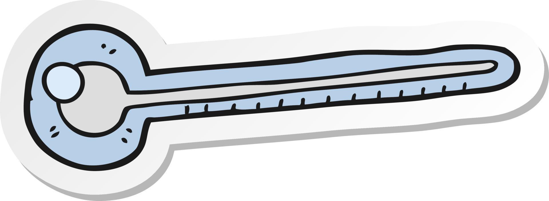 sticker of a cartoon thermometer vector