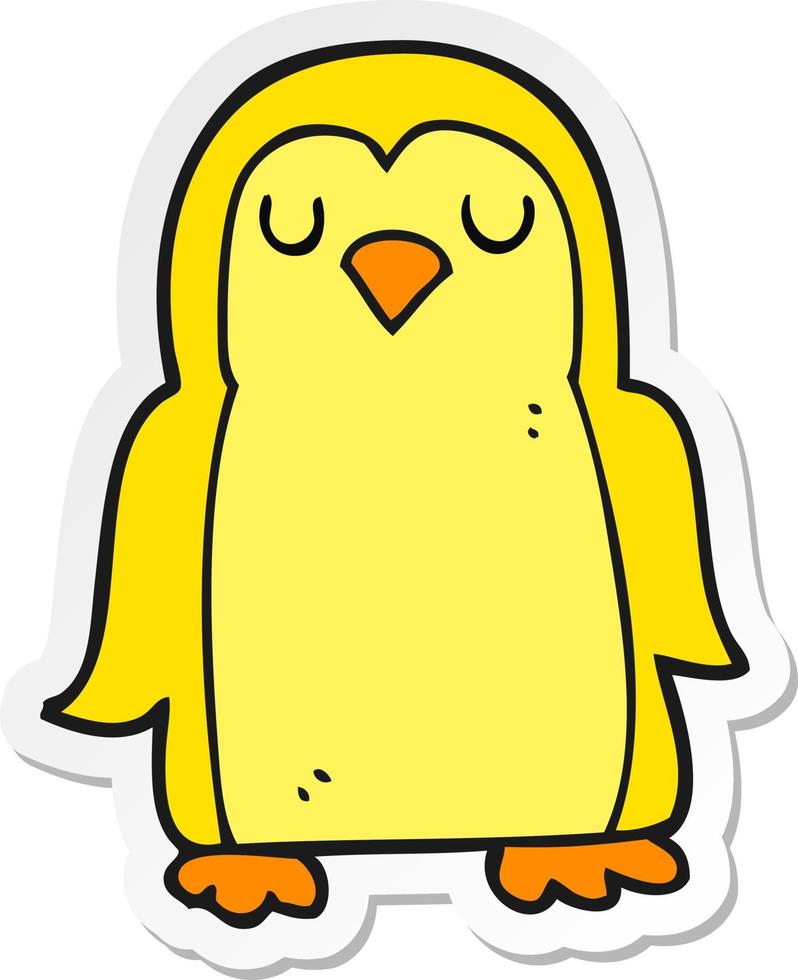 sticker of a cartoon bird vector