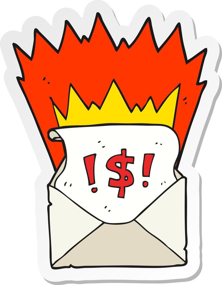 sticker of a cartoon abusive letter vector