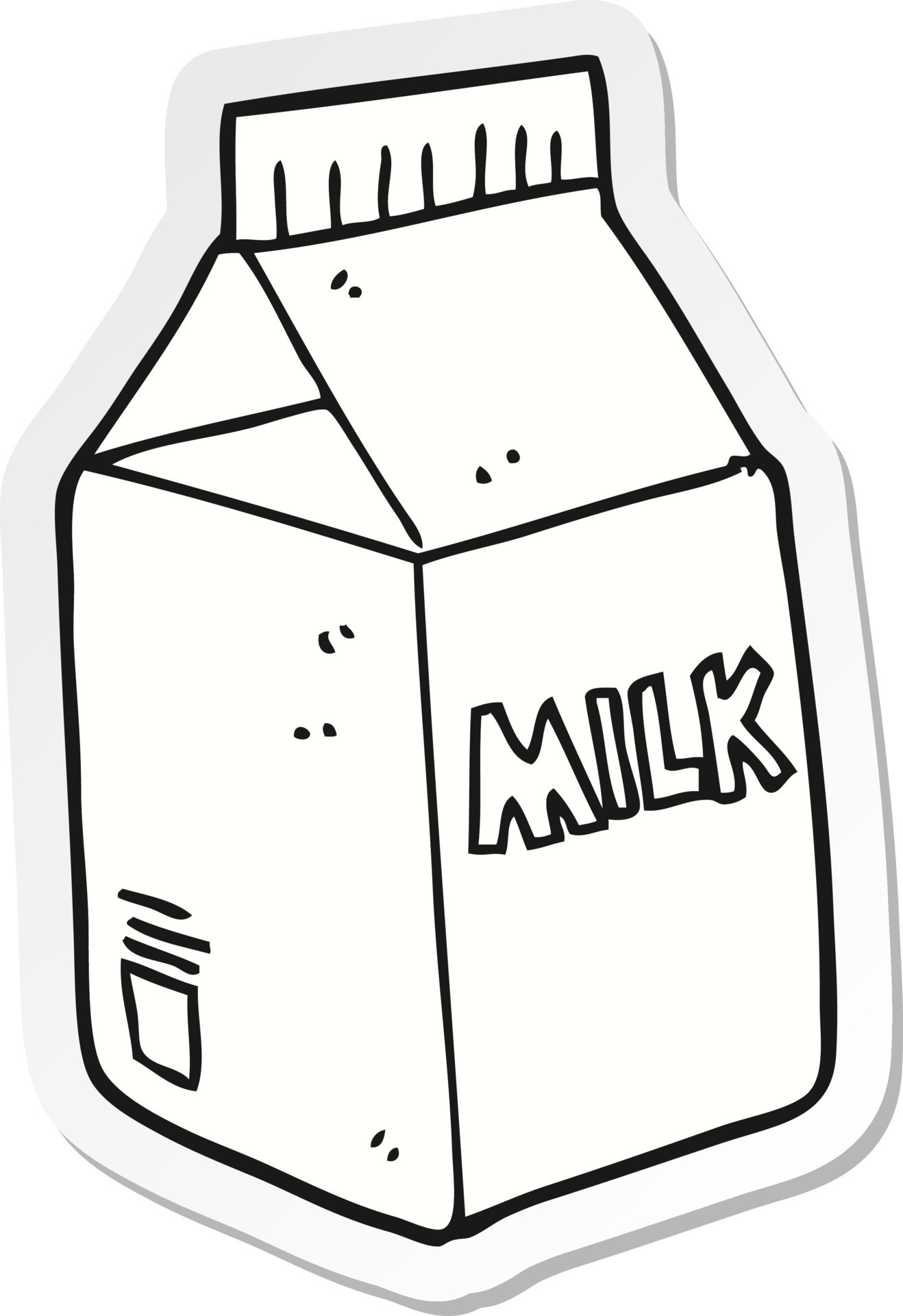 sticker of a cartoon milk carton 12356734 Vector Art at Vecteezy