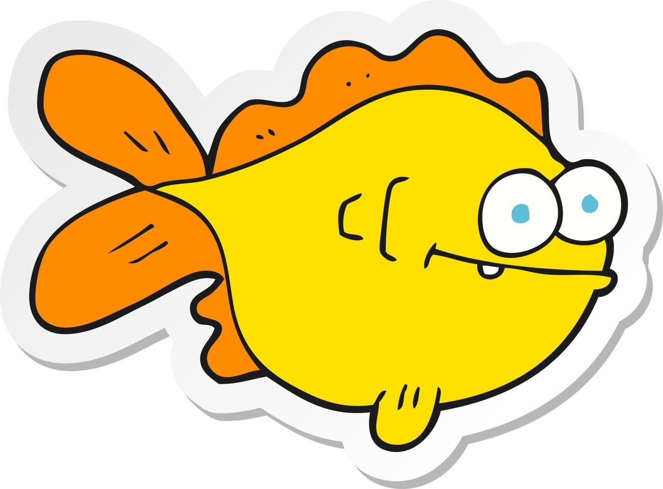 pegatina de un pez de dibujos animados vector