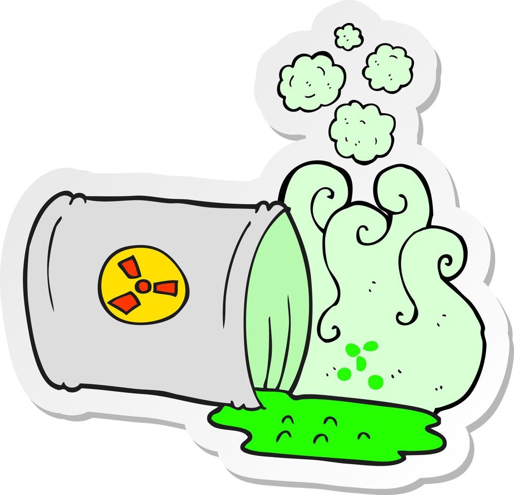 sticker of a cartoon nuclear waste vector