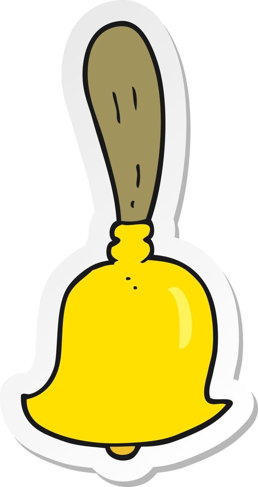 sticker of a cartoon hand bell vector