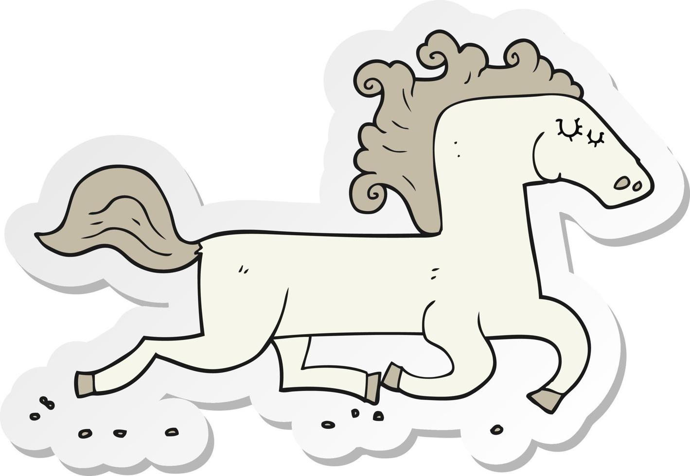 sticker of a cartoon running horse vector
