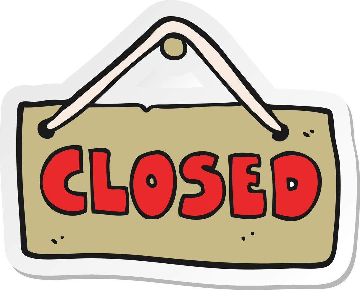 sticker of a cartoon closed shop sign 12356817 Vector Art at Vecteezy