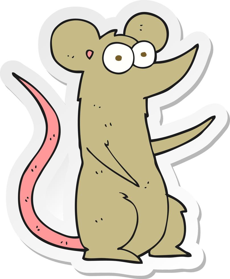 sticker of a cartoon mouse vector