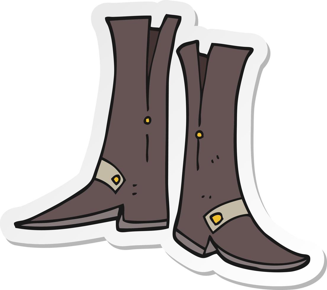 sticker of a cartoon boots vector