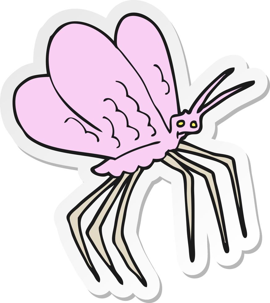sticker of a cartoon butterfly vector