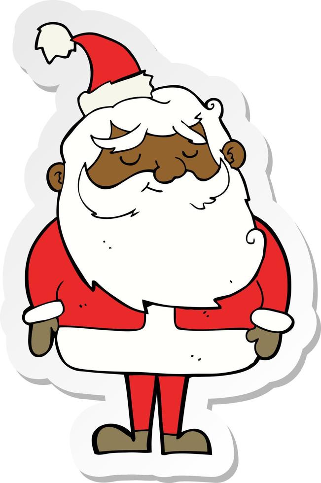 sticker of a cartoon santa claus vector