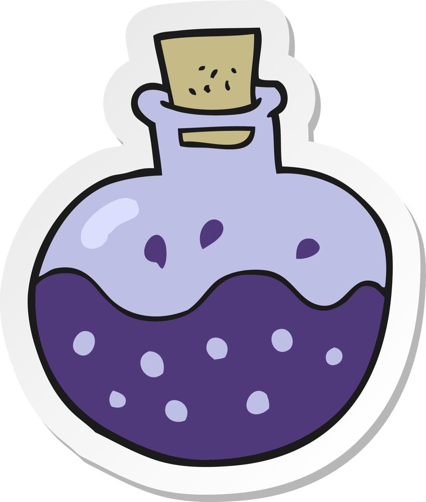 sticker of a cartoon science potion vector