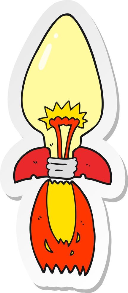 sticker of a cartoon amazing rocket ship of an idea vector