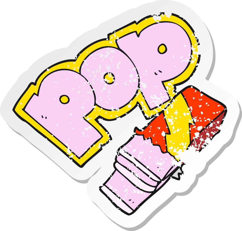 retro distressed sticker of a cartoon bubble gum vector