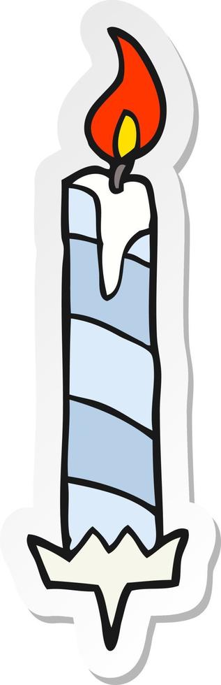 sticker of a cartoon birthday cake candle vector