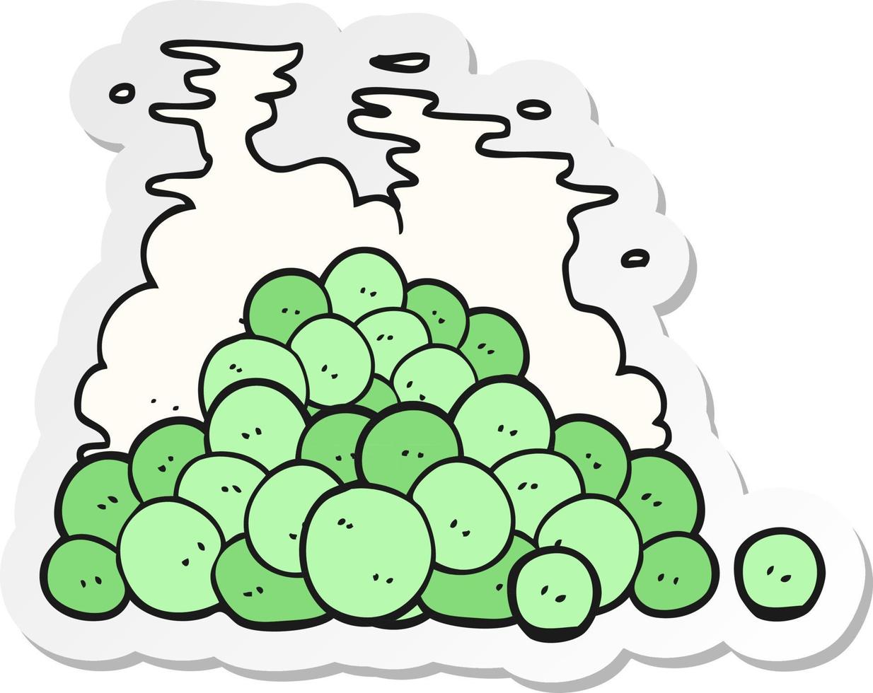 sticker of a cartoon peas vector