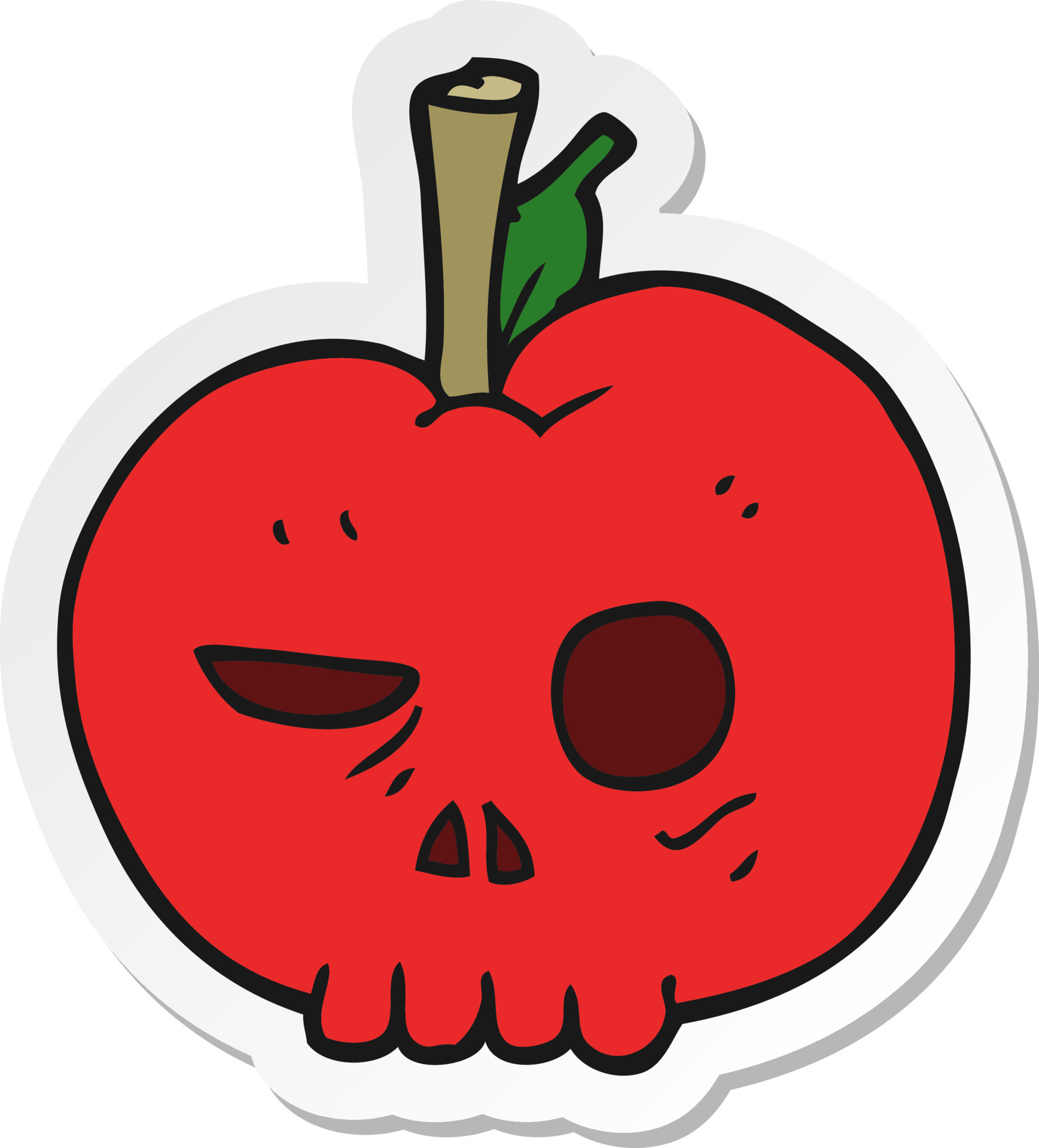 sticker of a cartoon poison apple 12357020 Vector Art at Vecteezy